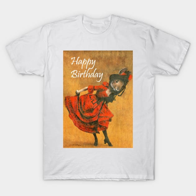 Birthday Vintage Dancing Bunny T-Shirt by mictomart